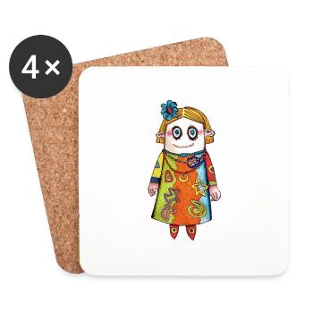 Vauda la poupée - Dessous de verre (lot de 4) - blanc - Devant