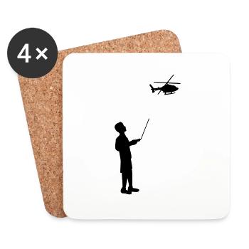 Modèle radiocommandé hélicoptère télécommande - Dessous de verre (lot de 4) - blanc - Devant