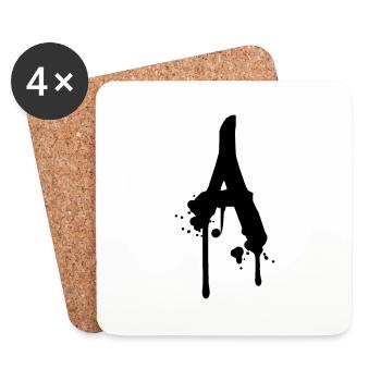 A Graffiti Tropfen Farbklex Spray - Untersetzer (4er-Set) - Weiß - Vorne