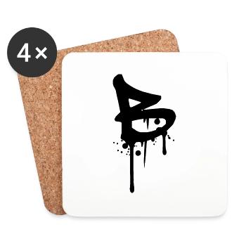 B graffiti drops Farbklex blood spray - Coasters (set of 4) - white - Front