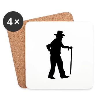 Papy canne old man icon 2005 - Coasters (set of 4) - white - Front