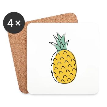 ANANAS - Dessous de verre (lot de 4) - blanc - Devant