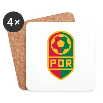 Portugal Fußball Abzeichen - Untersetzer (4er-Set) - Weiß - Vorne