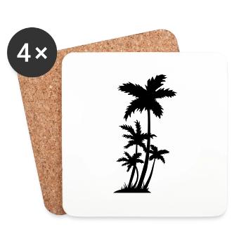 palm trees - Dessous de verre (lot de 4) - blanc - Devant