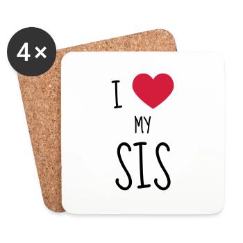 Sis Sister Soeur Schwester Sœur Friend Family - Coasters (set of 4) - white - Front