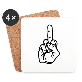 va te faire foutre - Dessous de verre (lot de 4) - blanc - Devant
