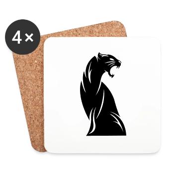 panther - Coasters (set of 4) - white - Front