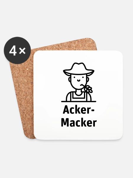 Acker-Macker 2-farbig - Untersetzer (4er-Set) - Weiß