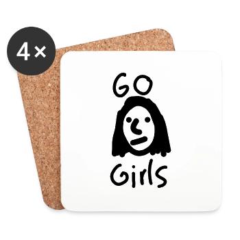 Allez les filles - Dessous de verre (lot de 4) - blanc - Devant