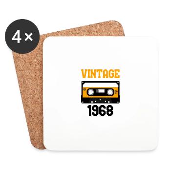 Vintage 1968 Year of construction 1968 Year of birth 1968 - Coasters (set of 4) - white - Front
