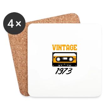 Vintage 1973 Year of construction 1973 Year of birth 1973 - Coasters (set of 4) - white - Front