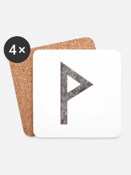 Rune Wunjo W - Coasters (set of 4) - white