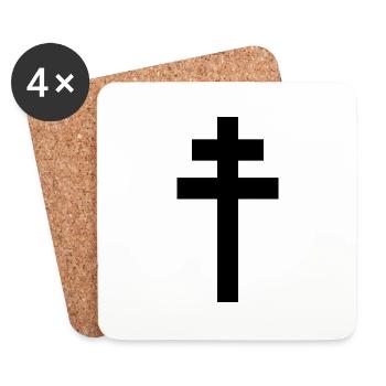 Croix de Lorraine - Dessous de verre (lot de 4) - blanc - Devant