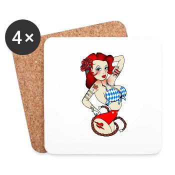 Rocker bride Bavaria - Coasters (set of 4) - white - Front