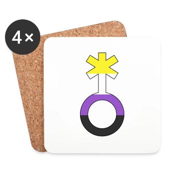 Non-binary symbol non-binary non-binary gender - Coasters (set of 4) - white - Front