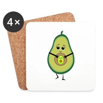 Avocado Baby Schwanger Pregnant - Untersetzer (4er-Set) - Weiß - Vorne