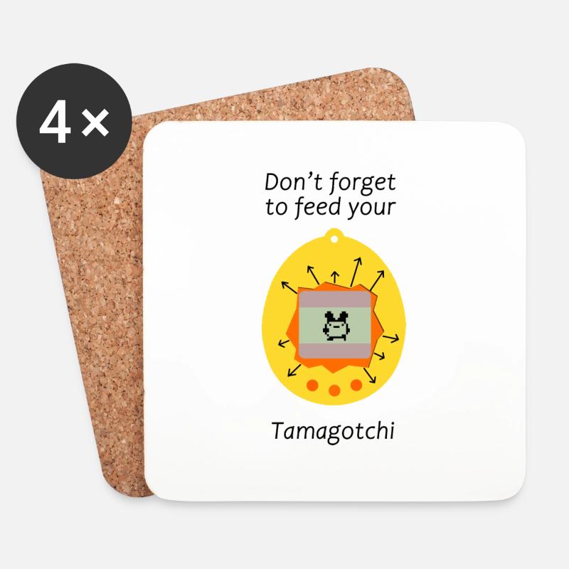 Feed Tamagotchi - Untersetzer (4er-Set) - Weiß