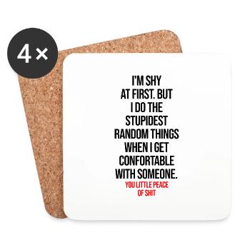 Funnny wise quote extendet black - Coasters (set of 4) - white - Front