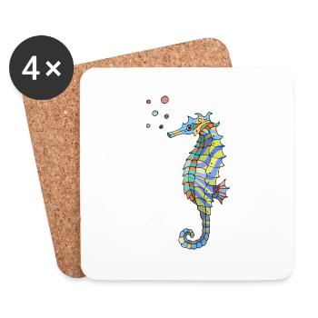 Sea horse - Coasters (set of 4) - white - Front