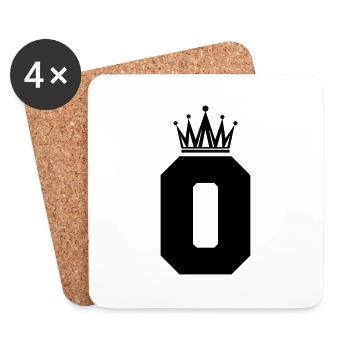 0 Krone - Untersetzer (4er-Set) - Weiß - Vorne