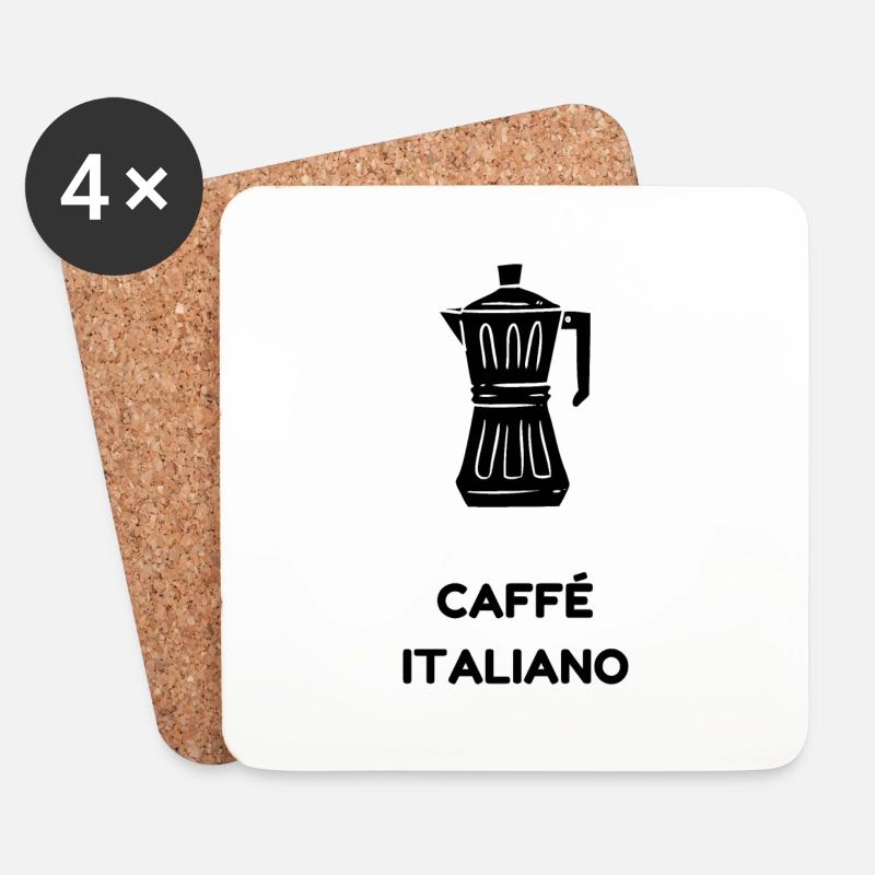 CAFFÉ ITALIANO - Untersetzer (4er-Set) - Weiß