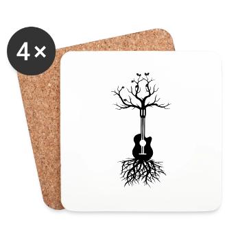 Rock & Roll Music Party Metal - Coasters (set of 4) - white - Front