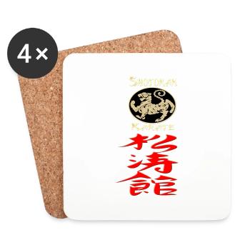Karate Shotokan Tiger Logo Kanji Calligraphy - Untersetzer (4er-Set) - Weiß - Vorne