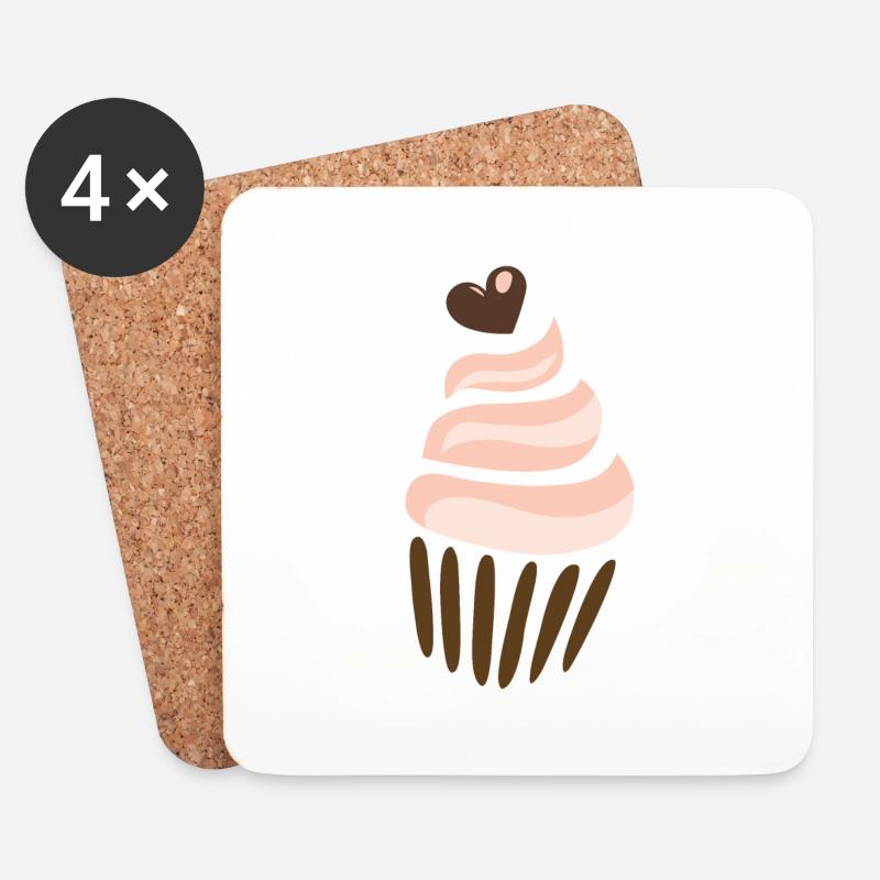 Muffin - Untersetzer (4er-Set) - Weiß