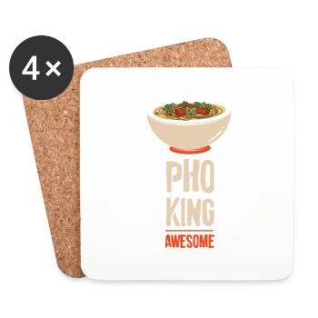 Noodle Soup Vietnamese Noodles Pho King Awesome - Coasters (set of 4) - white - Front