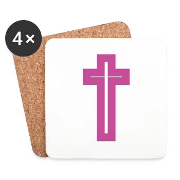christian cross - Coasters (set of 4) - white - Front