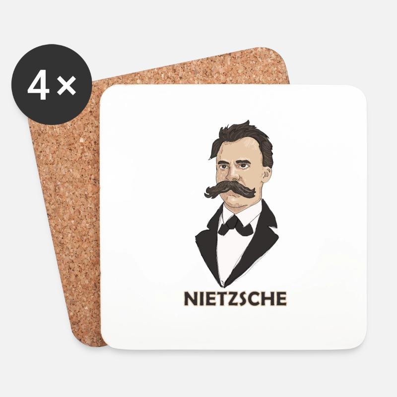 Nietzsche - Coasters (set of 4) - white