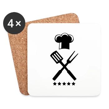 Cook cutlery 5 stars - Coasters (set of 4) - white - Front