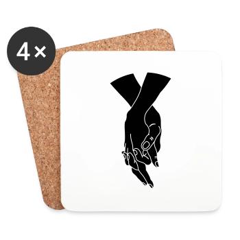 Hands pair love - Coasters (set of 4) - white - Front