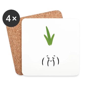 Ail - Dessous de verre (lot de 4) - blanc - Devant