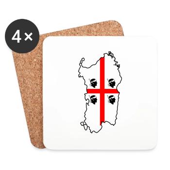 Sardaigne - Dessous de verre (lot de 4) - blanc - Devant