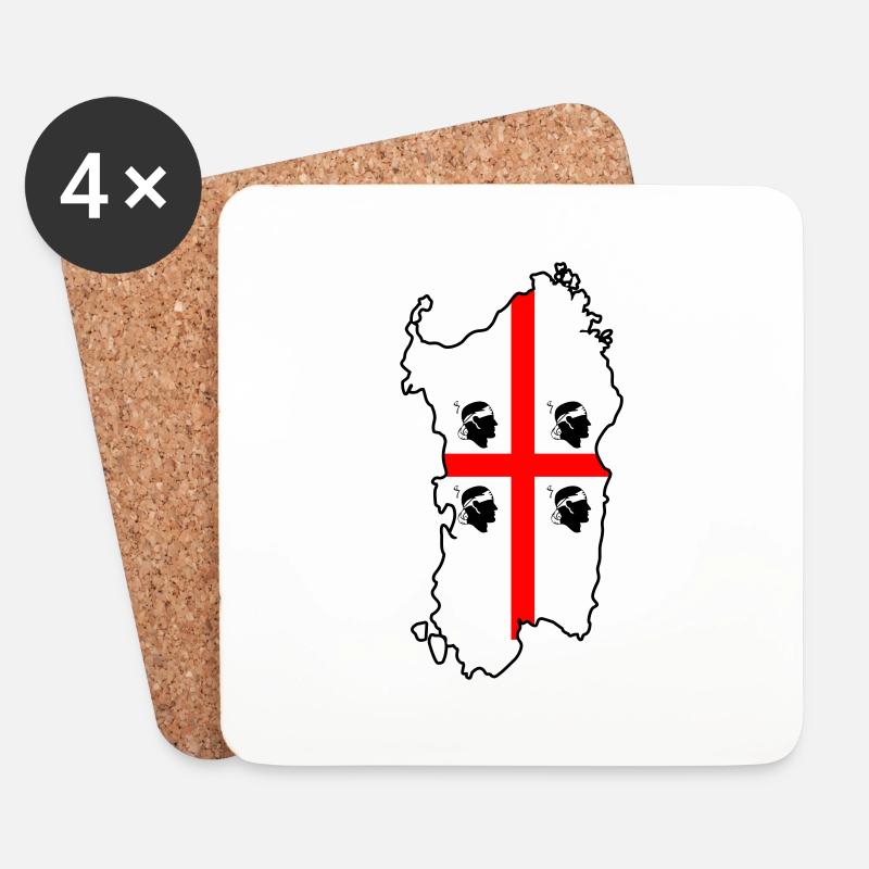 Sardinien - Untersetzer (4er-Set) - Weiß