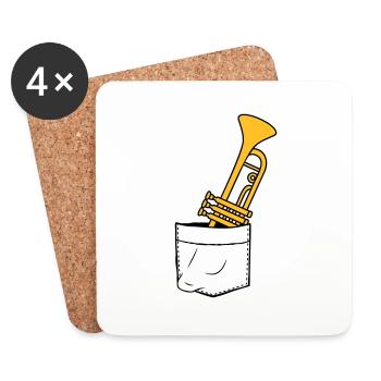Chest bag trumpet on the go - Coasters (set of 4) - white - Front
