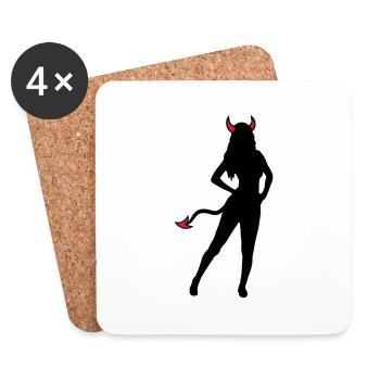 Devil Hot Girl - Coasters (set of 4) - white - Front