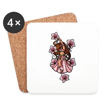 Belly Dance Orchids - Coasters (set of 4) - white - Front