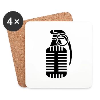 Microphone Grenade - Coasters (set of 4) - white - Front