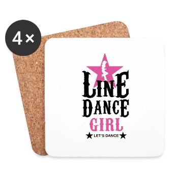 Line Dance Girl Line Dancing Country Musik Spruch - Untersetzer (4er-Set) - Weiß - Vorne