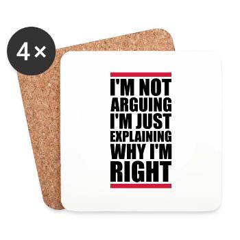 Je ne discute pas - Dessous de verre (lot de 4) - blanc - Devant