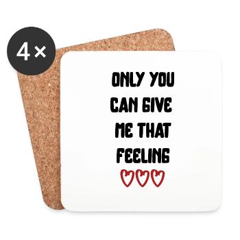 love love Valentine's Day in love English saying - Coasters (set of 4) - white - Front