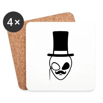 Head Sir Alien Gentlemen - Coasters (set of 4) - white - Front
