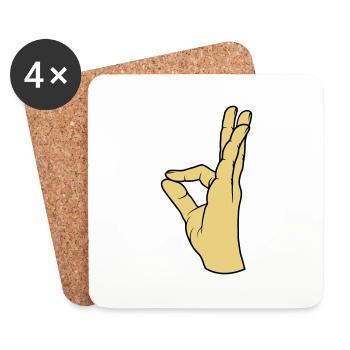 Perfekt sehr lecker Handgeste - Untersetzer (4er-Set) - Weiß - Vorne