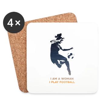 Football féminin - Dessous de verre (lot de 4) - blanc - Devant