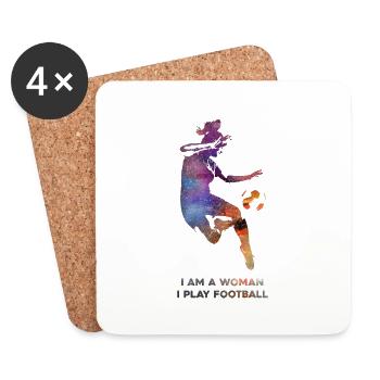 Football féminin - Dessous de verre (lot de 4) - blanc - Devant