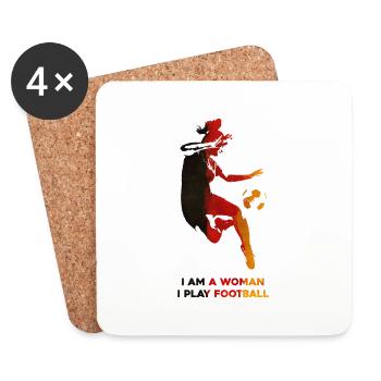 Frauenfußball - Untersetzer (4er-Set) - Weiß - Vorne