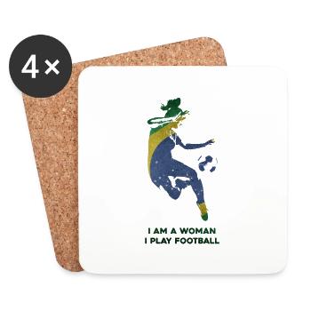 Football féminin - Dessous de verre (lot de 4) - blanc - Devant