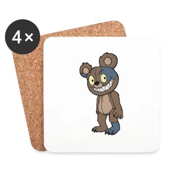 Creepy Teddy Bear - Coasters (set of 4) - white - Front